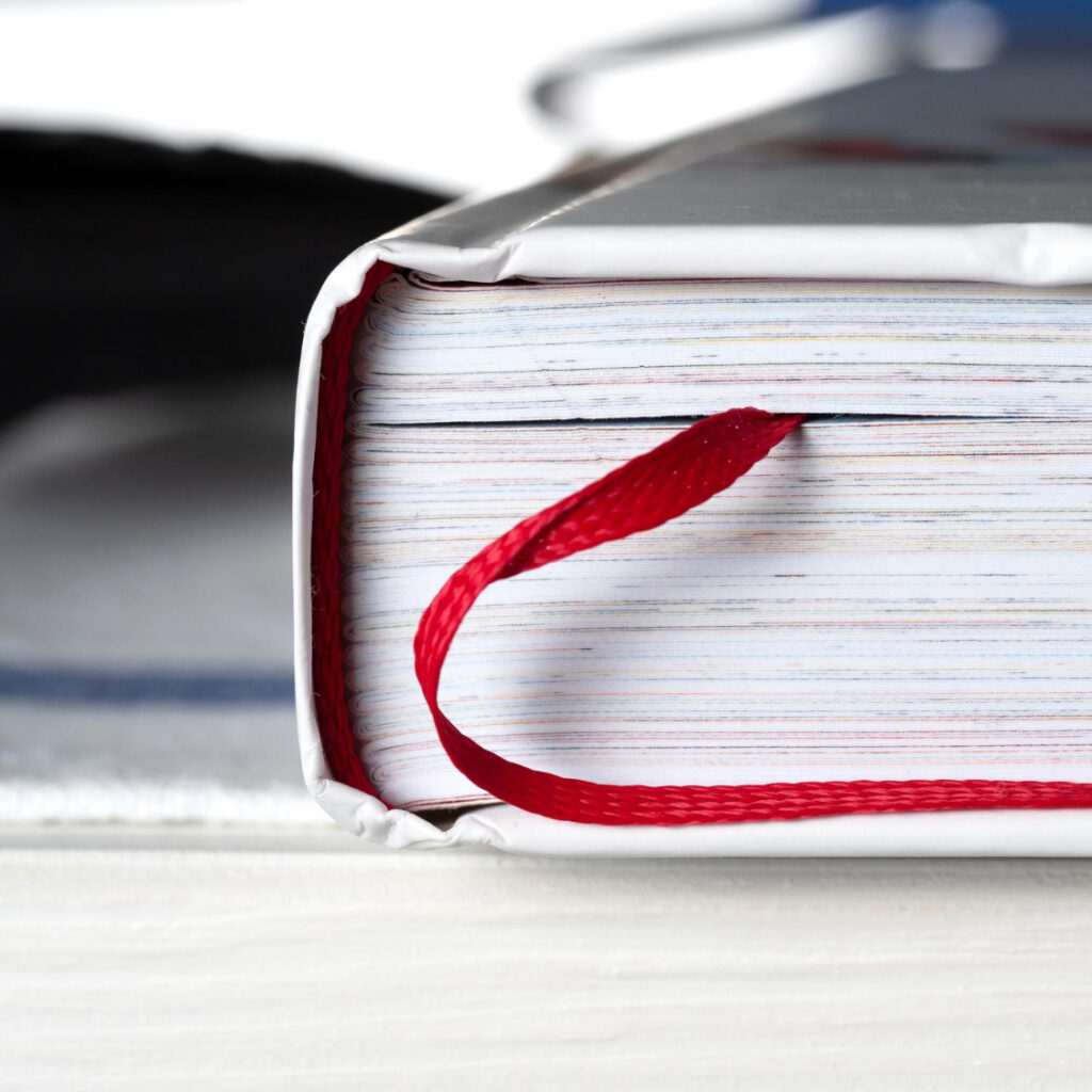 close-up-red-book-table