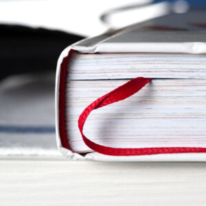 close-up-red-book-table